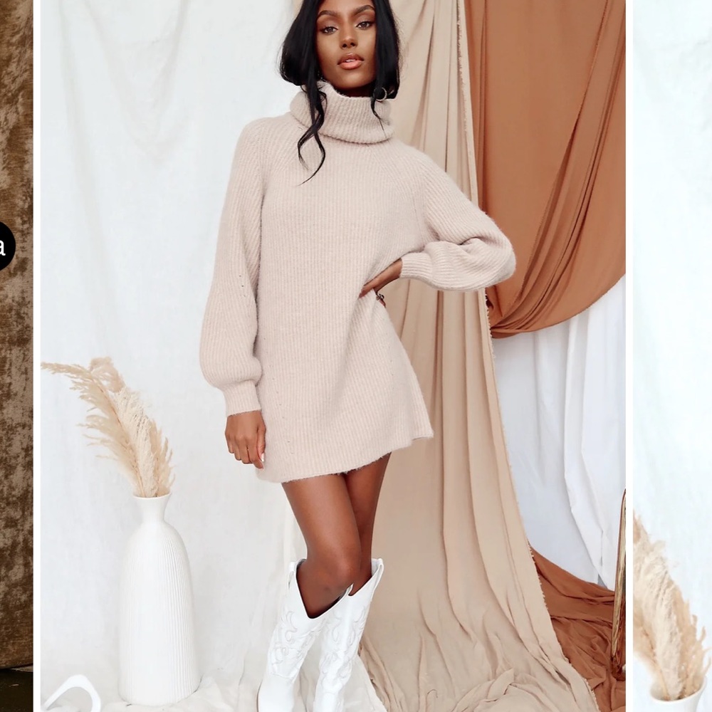 Beau Beige Sweater Dress